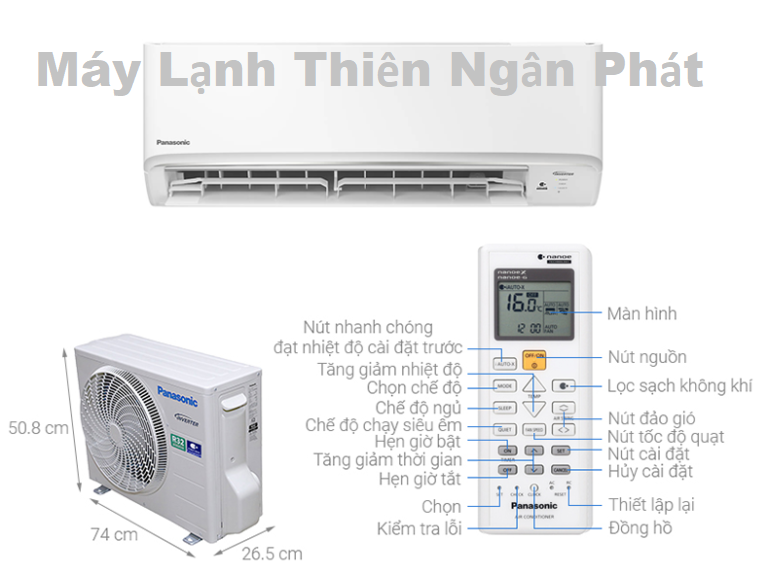 Máy lạnh treo tường Panasonic với khả lọc không khí chuyên sâu Nanoe™X