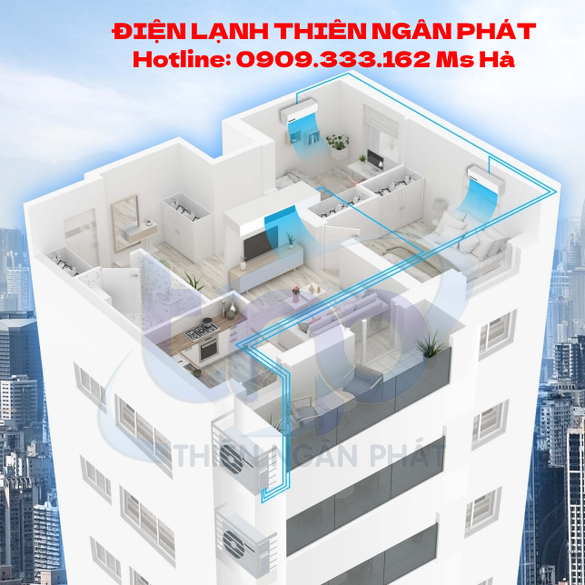 Thiên Ngân Phát tư vấn lắp đặt máy lạnh multi Panasonic cho căn hộ He-thong-multi-Panasonic