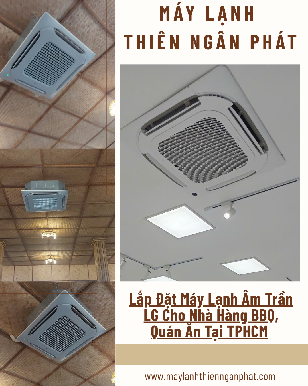 Lắp đặt máy lạnh âm trần LG cho nhà hàng BBQ
