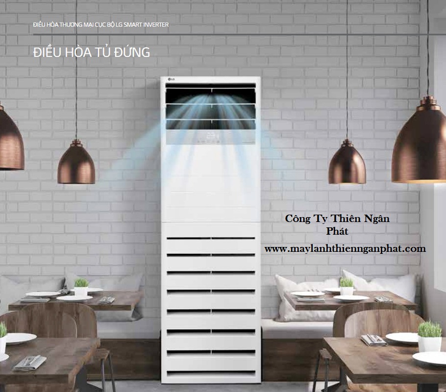 Tận hưởng máy lạnh tủ đứng LG – máy lạnh âm trần LG thiết kế sang trọng May-lanh-tu-dung-inverter-gas-R410A